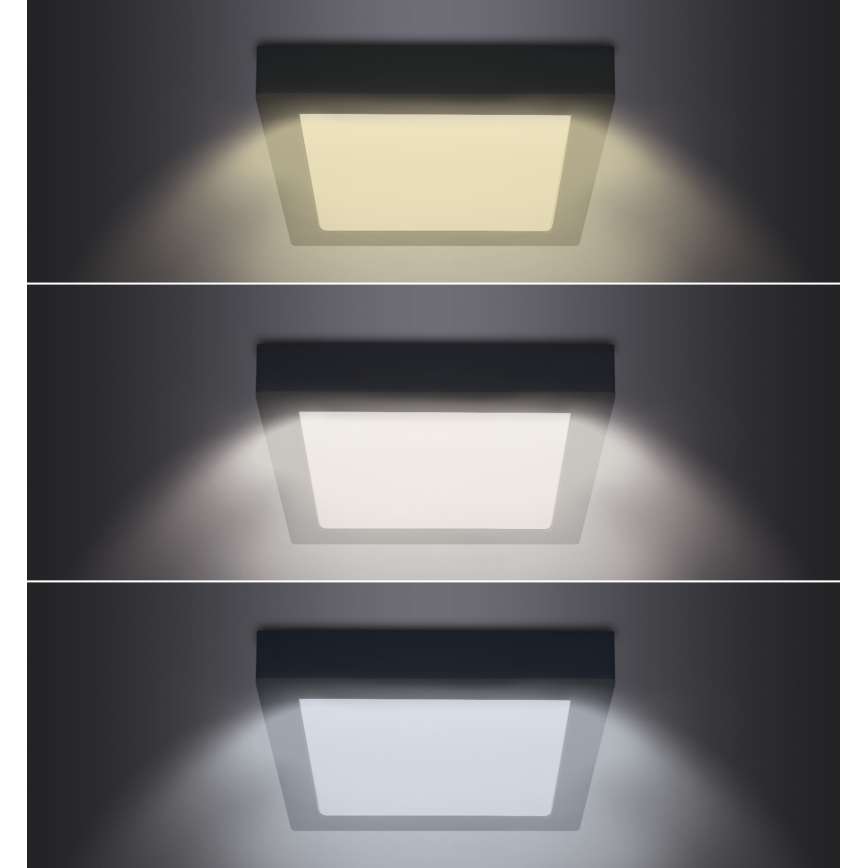 LED Φωτιστικό οροφής LED/12W/230V 3000/4000/6000K μαύρο στενόμακρο