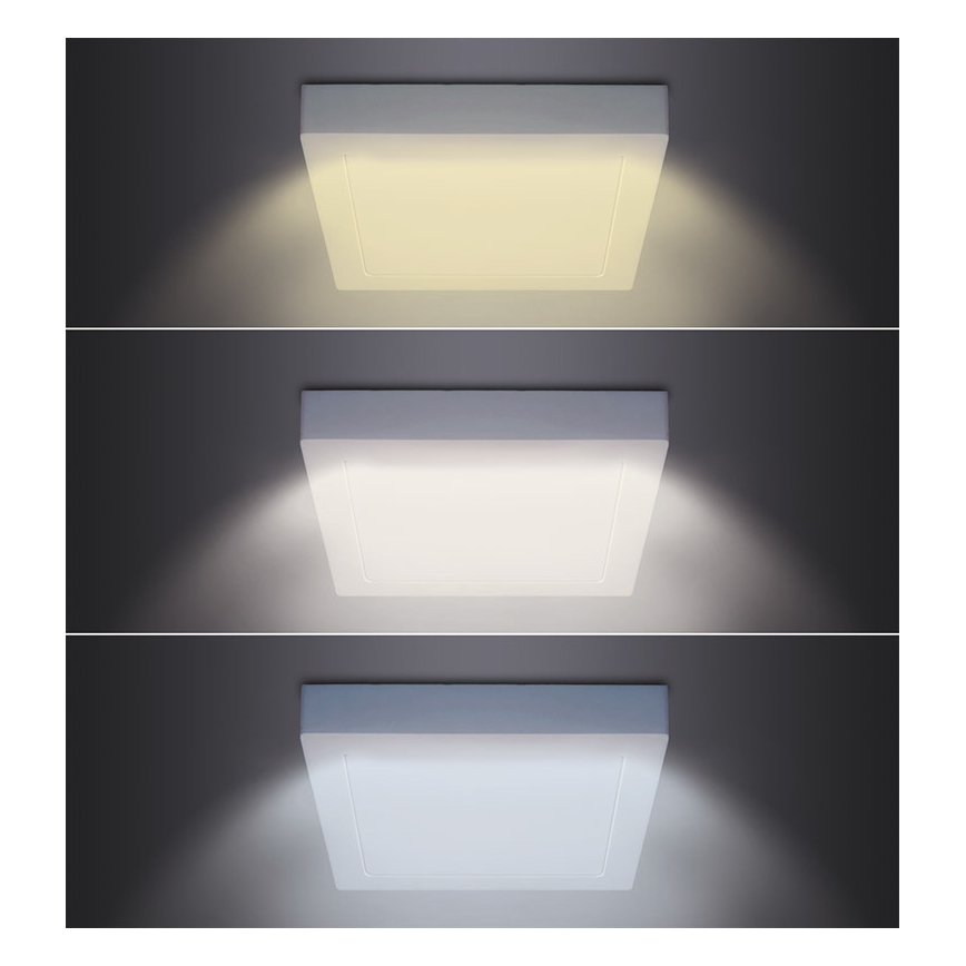 Φωτιστικό οροφής LED 12W/230V 3000/4000/6000K 17x17 cm λευκό