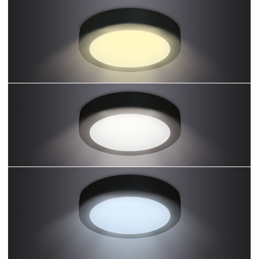 LED Φωτιστικό οροφής LED/18W/230V 3000/4000/6000K μαύρο στρογγυλό