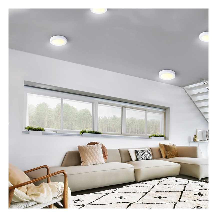 Φωτιστικό οροφής LED/18W/230V 3000/4000/6000K Ø 22,5 cm λευκό