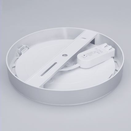 LED Επιφανειακό/ψευδοροφητικό πάνελ 2 σε 1 18W/230V 3000/4000/6000K Ø 22,5 cm IP54 ασημί