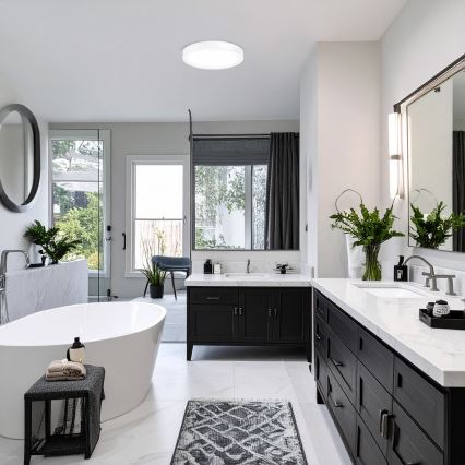 LED επιφανειακό/εντοιχισμένο πάνελ 2-σε-1 18W/230V 3000/4000/6000K διάμ. 22,5 εκ. IP54 λευκό