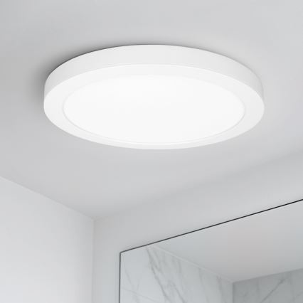 LED επιφανειακό/εντοιχισμένο πάνελ 2-σε-1 18W/230V 3000/4000/6000K διάμ. 22,5 εκ. IP54 λευκό