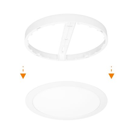 LED επιφανειακό/εντοιχισμένο πάνελ 2-σε-1 18W/230V 3000/4000/6000K διάμ. 22,5 εκ. IP54 λευκό