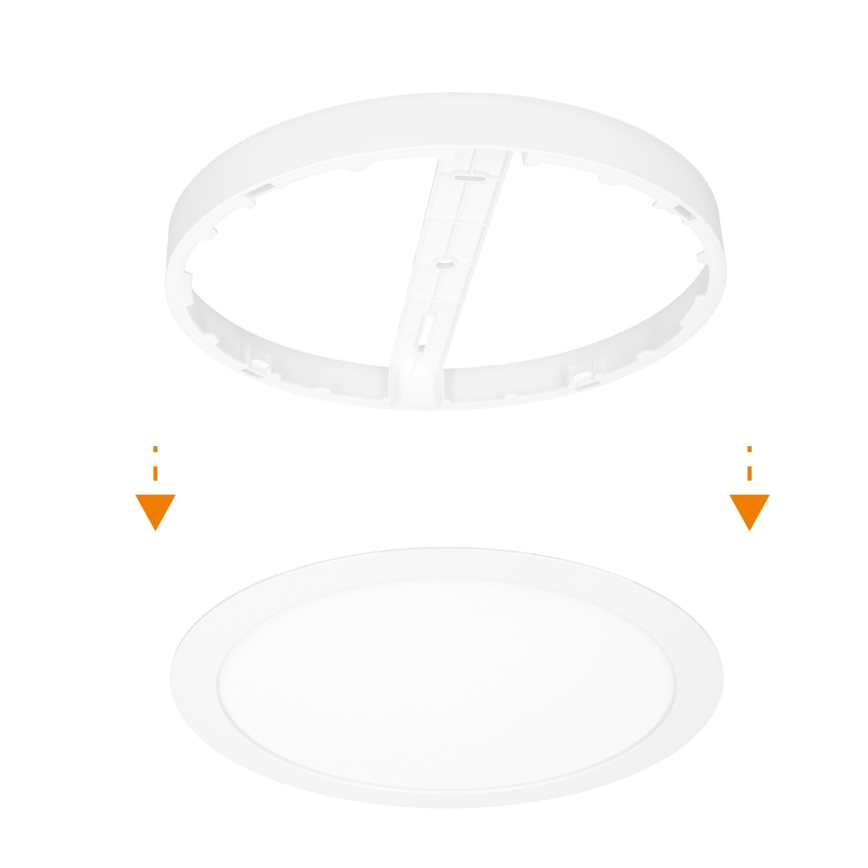 LED επιφανειακό/εντοιχισμένο πάνελ 2-σε-1 18W/230V 3000/4000/6000K διάμ. 22,5 εκ. IP54 λευκό