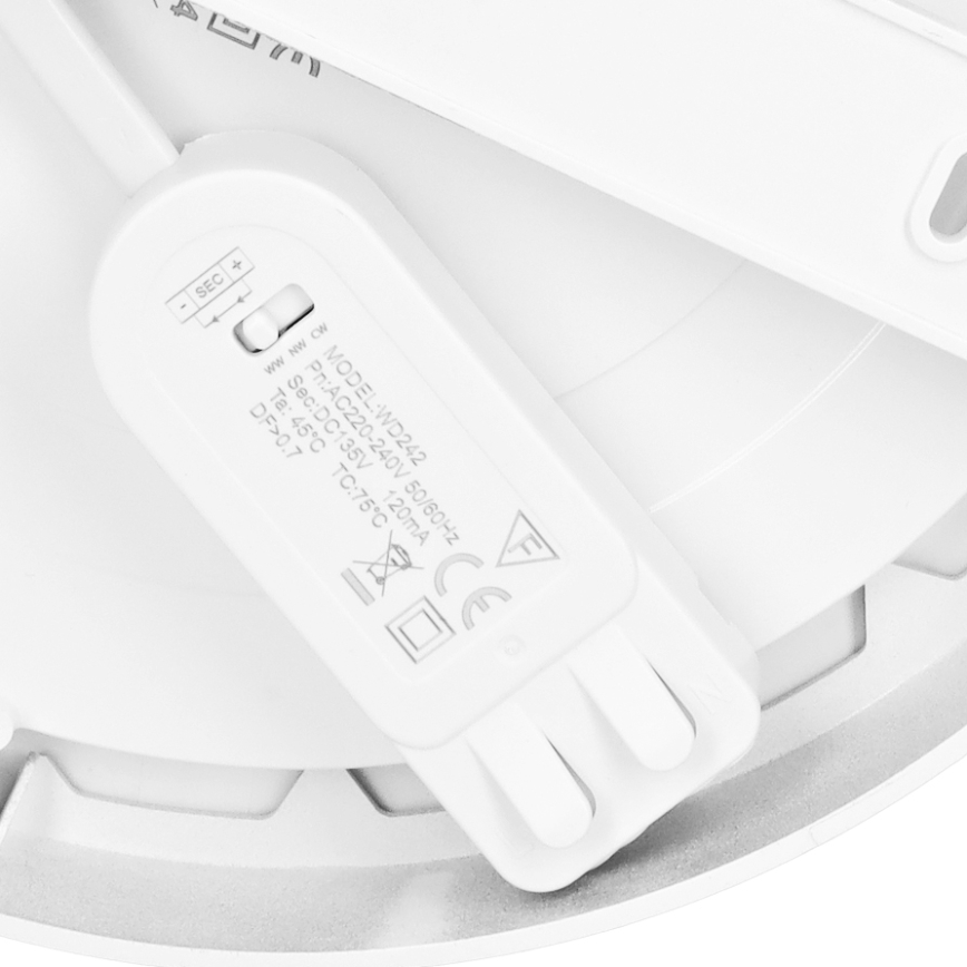 LED επιφανειακό/εντοιχισμένο πάνελ 2-σε-1 18W/230V 3000/4000/6000K διάμ. 22,5 εκ. IP54 λευκό