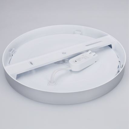 LED πάνελ επιφανειακής/εντοιχισμένης τοποθέτησης 2-σε-1 24W/230V 3000/4000/6000K Ø 30 cm IP54 ασημί