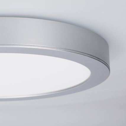 LED πάνελ επιφανειακής/εντοιχισμένης τοποθέτησης 2-σε-1 24W/230V 3000/4000/6000K Ø 30 cm IP54 ασημί