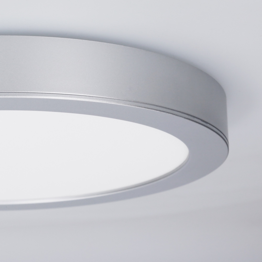 LED πάνελ επιφανειακής/εντοιχισμένης τοποθέτησης 2-σε-1 24W/230V 3000/4000/6000K Ø 30 cm IP54 ασημί