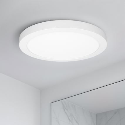 LED επιφανειακό/εντοιχισμένο πάνελ 2 σε 1 24W/230V 3000/4000/6000K Ø 30 cm IP54 λευκό