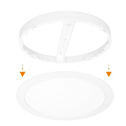 LED επιφανειακό/εντοιχισμένο πάνελ 2 σε 1 24W/230V 3000/4000/6000K Ø 30 cm IP54 λευκό