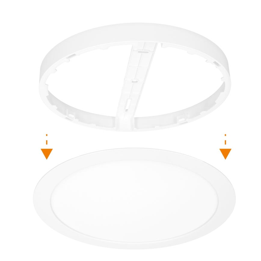 LED επιφανειακό/εντοιχισμένο πάνελ 2 σε 1 24W/230V 3000/4000/6000K Ø 30 cm IP54 λευκό