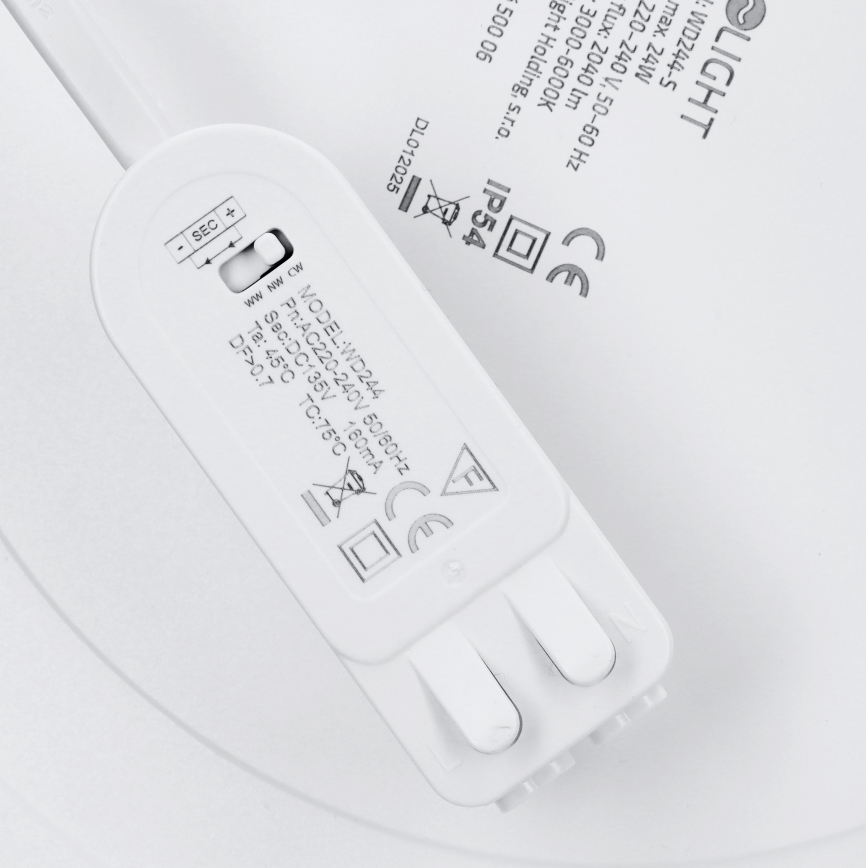 LED επιφανειακό/εντοιχισμένο πάνελ 2 σε 1 24W/230V 3000/4000/6000K Ø 30 cm IP54 λευκό