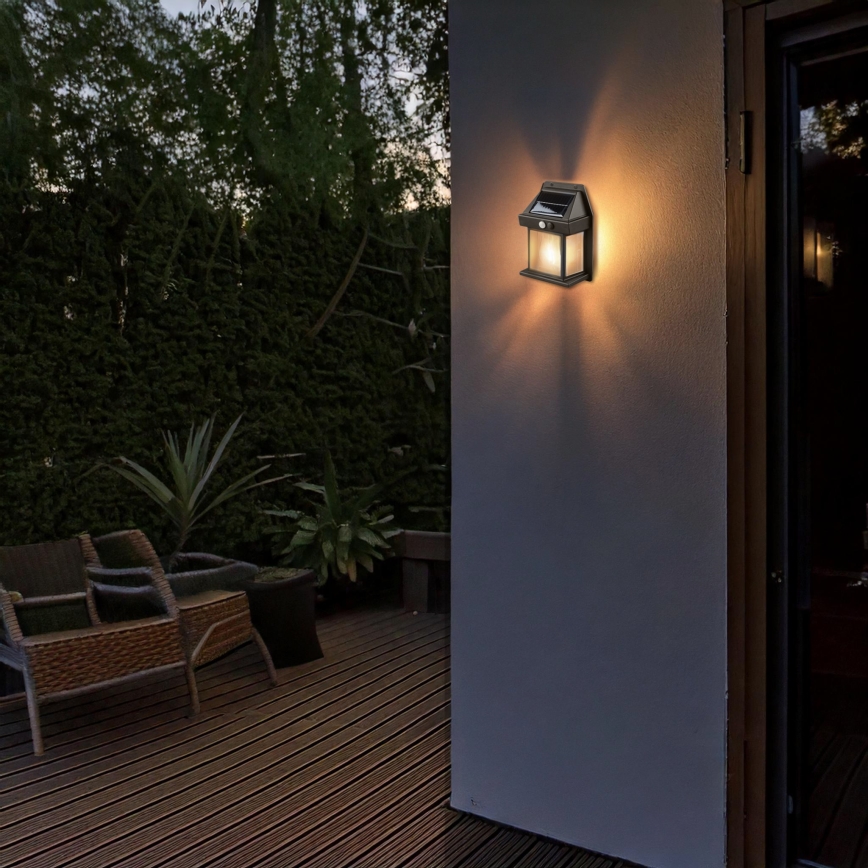 Ρυθμιζόμενο ηλιακό φανάρι LED με αισθητήρα LED/3,7V IP44 1200 mAh