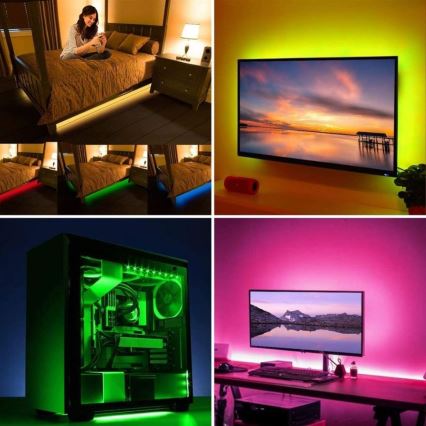 LED RGB Ρυθμιζόμενη λωρίδα για TV LED/6W/5V Wi-Fi Tuya + τηλεχειριστήριο 0,5m