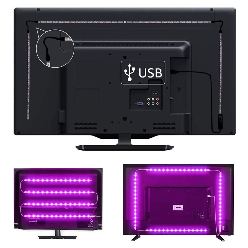 LED RGB Ρυθμιζόμενη λωρίδα για TV LED/6W/5V Wi-Fi Tuya + τηλεχειριστήριο 0,5m