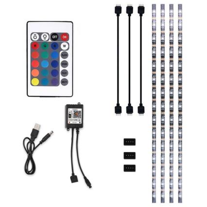 LED RGB Ρυθμιζόμενη λωρίδα για TV LED/6W/5V Wi-Fi Tuya + τηλεχειριστήριο 0,5m
