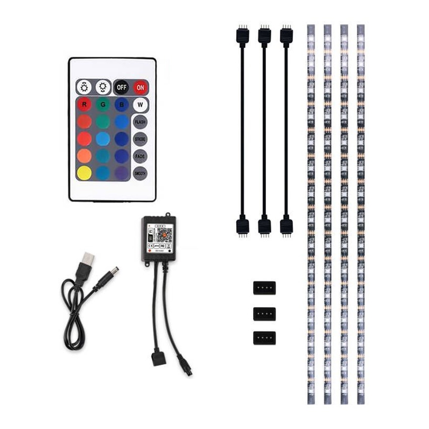 LED RGB Ρυθμιζόμενη λωρίδα για TV LED/6W/5V Wi-Fi Tuya + τηλεχειριστήριο 0,5m