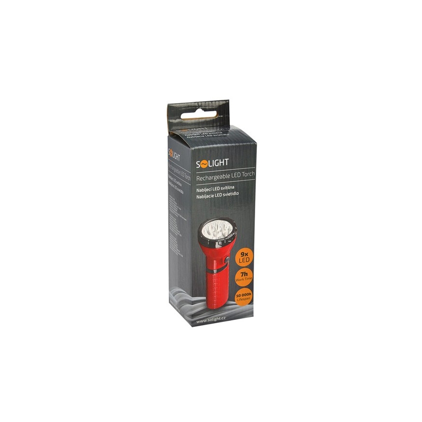 Επαναφορτιζόμενος φακός LED 9xLED/4V 800mAh plug-in