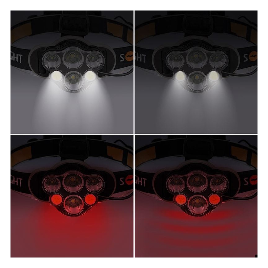Επαναφορτιζόμενος φακός κεφαλής LED LED/USB 2200mAh IP44