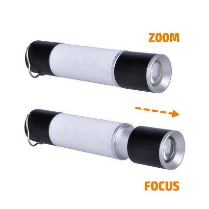 LED Επαναφορτιζόμενο camping flashlight με ένα power bank λειτουργία LED/1500 mAh 3,7V IP44