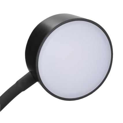 LED Ρυθμιζόμενος ευέλικτος επαναφορτιζόμενος επιτραπέζιος φωτισμός με κλιπ LED/2W/1800 mAh 3000/4000/6500K μαύρο