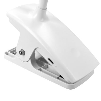 LED Ρυθμιζόμενος ευέλικτος επαναφορτιζόμενος επιτραπέζιος φωτισμός με κλιπ LED/2W/1800 mAh 3000/4000/6500K λευκό