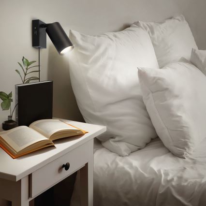 Επιτοίχιο φωτιστικό CELE 1xGU10/30W/230V μαύρο