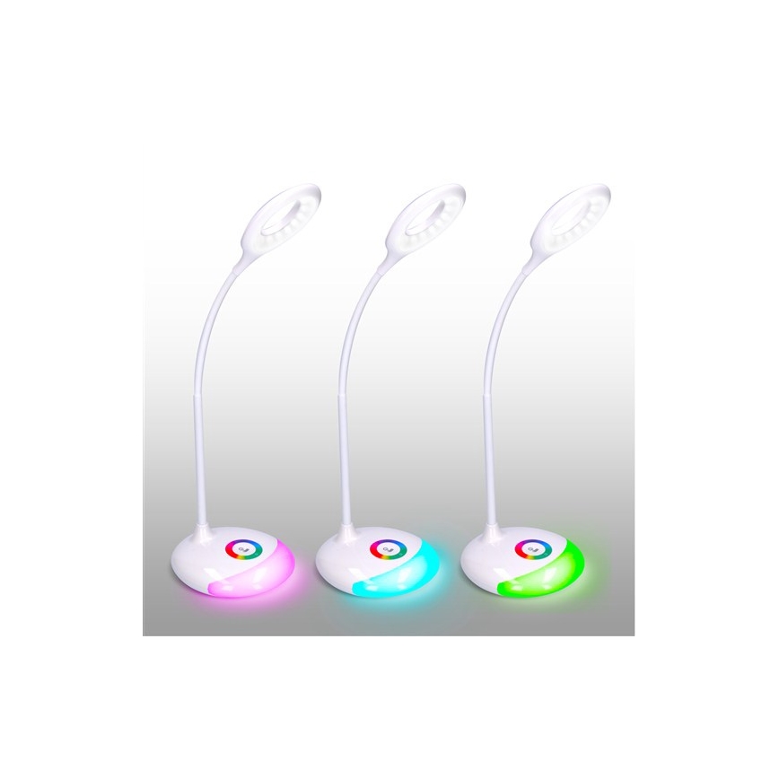 LED RGB Επιτραπέζιο φωτιστικό με ρυθμιζόμενη ένταση, επαναφορτιζόμενο LED/5W/5V 1800 mAh