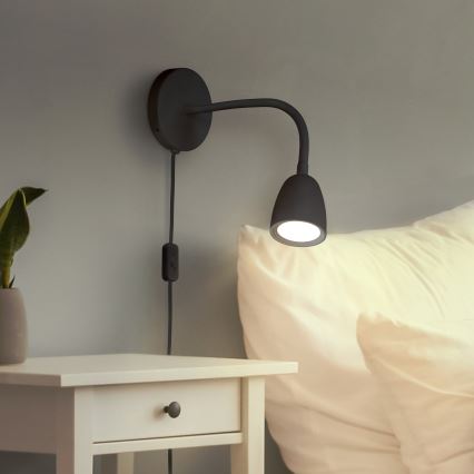 LED Dimming τοίχου μικρό φωτιστικό LED/4W/230V μαύρο