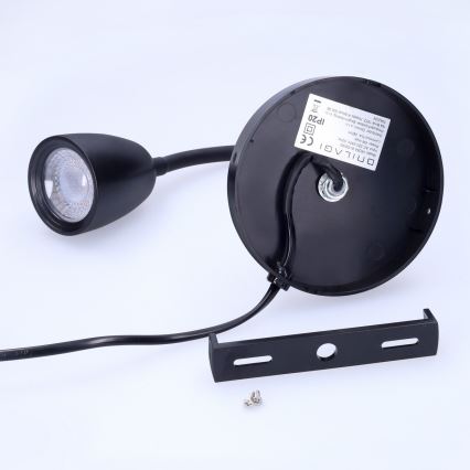 LED Dimming τοίχου μικρό φωτιστικό LED/4W/230V μαύρο