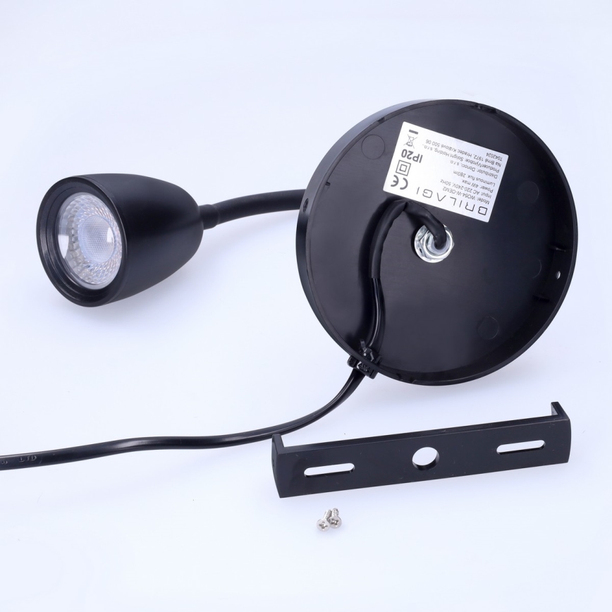 LED Dimming τοίχου μικρό φωτιστικό LED/4W/230V μαύρο