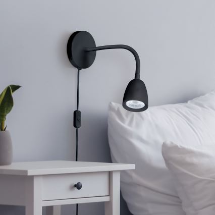 LED Dimming τοίχου μικρό φωτιστικό LED/4W/230V μαύρο