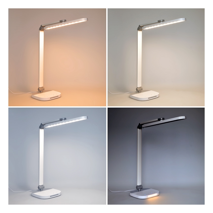 LED Επιτραπέζιο φωτιστικό αφής με ρυθμιζόμενη ένταση και νυχτερινό φωτισμό LED/10W/5V 3000/4000/5000K λευκό