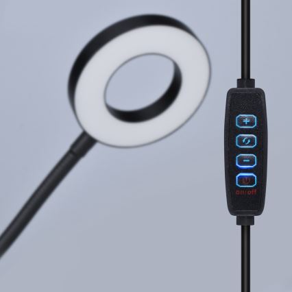 Ρυθμιζόμενη επιτραπέζια LED λάμπα με κλιπ LED/8W/230V 3000/4000/5000K μαύρη