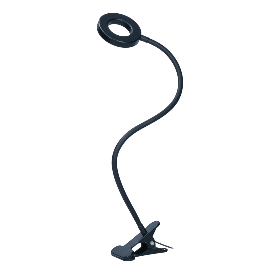 Ρυθμιζόμενη επιτραπέζια LED λάμπα με κλιπ LED/8W/230V 3000/4000/5000K μαύρη