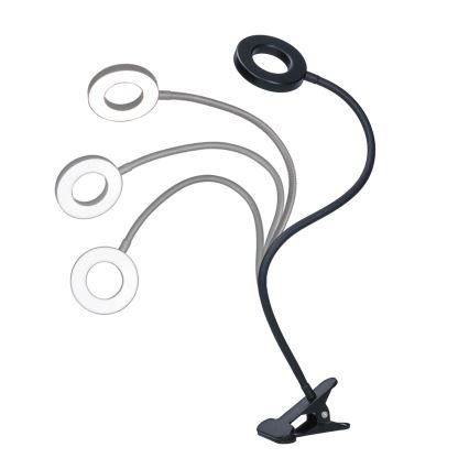 Ρυθμιζόμενη επιτραπέζια LED λάμπα με κλιπ LED/8W/230V 3000/4000/5000K μαύρη