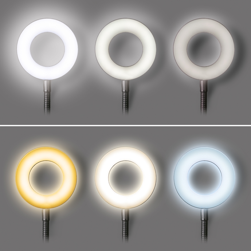Επιτραπέζια λάμπα dimming LED με κλιπ LED/8W/230V 3000/4000/5000K μαύρο