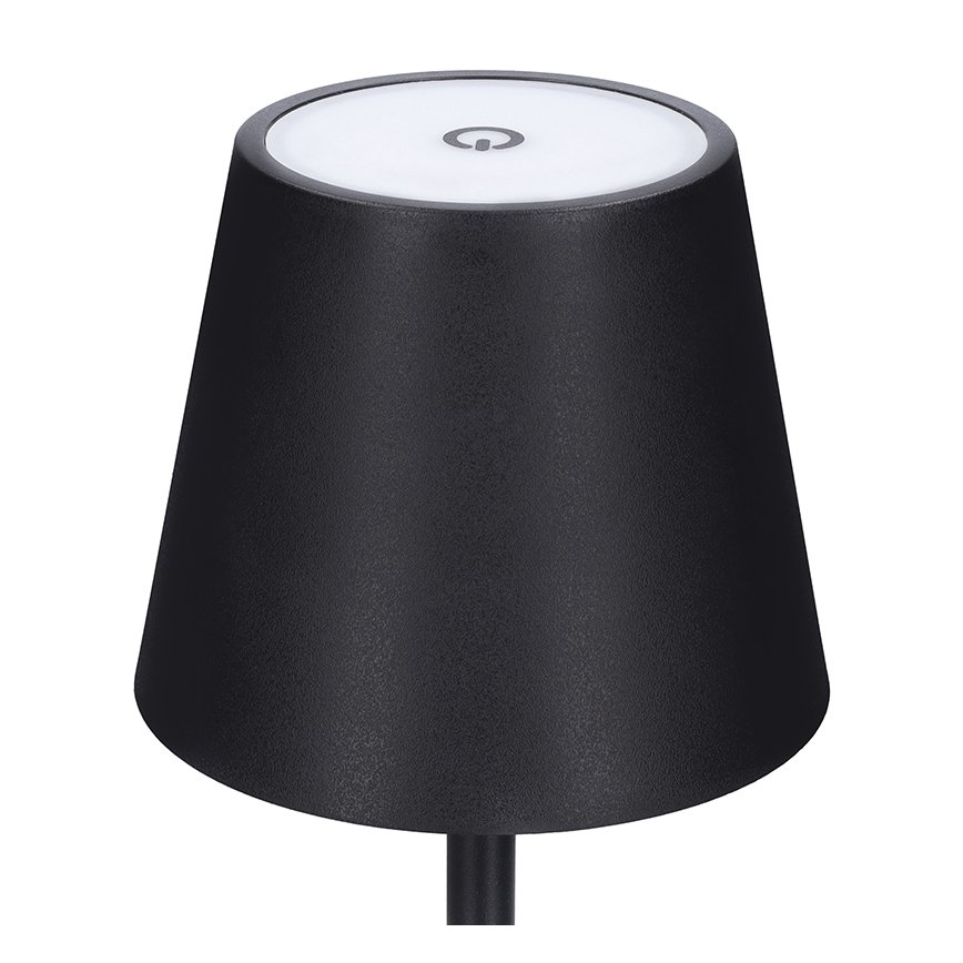 Επιτραπέζιο LED φωτιστικό LUCCA — ρυθμιζόμενο, επαναφορτιζόμενο με χειρισμό αφής, LED/3,7V 3000/4000/6500K 2000 mAh μαύρο