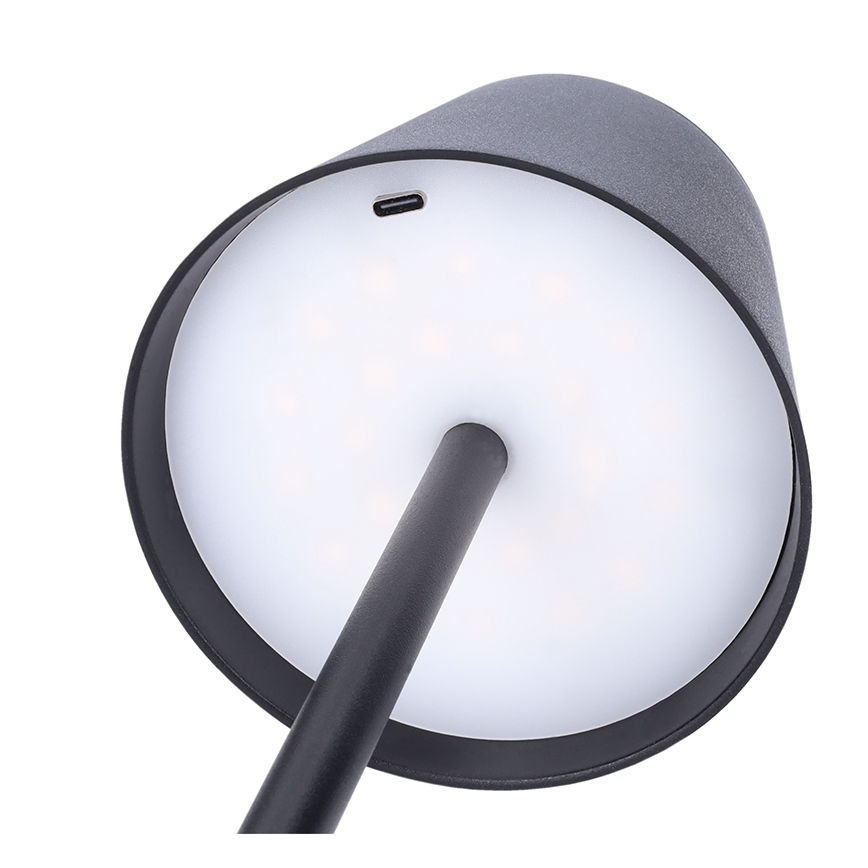 Επιτραπέζιο LED φωτιστικό LUCCA — ρυθμιζόμενο, επαναφορτιζόμενο με χειρισμό αφής, LED/3,7V 3000/4000/6500K 2000 mAh μαύρο