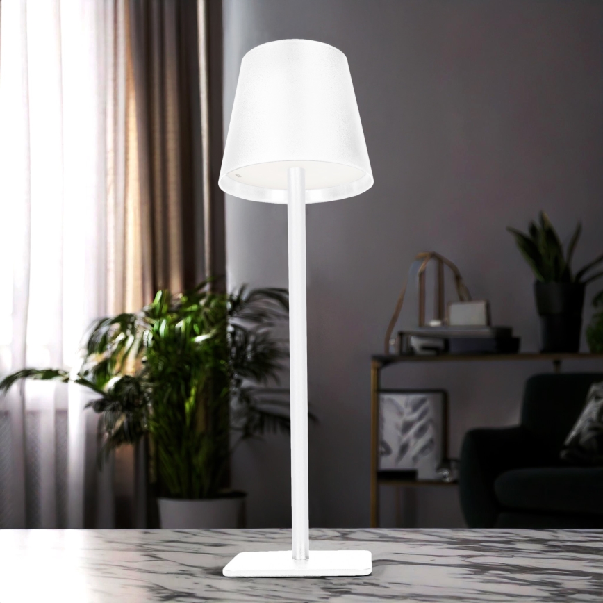 LED Ρυθμιζόμενο επαναφορτιζόμενο επιτραπέζιο φωτιστικό αφής LUCCA LED/3,7V 3000/4000/6500K 2000 mAh λευκό