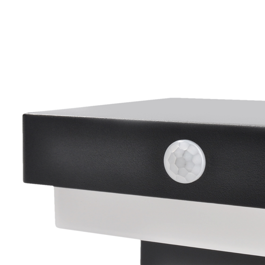 LED Ηλιακό Επιτοίχιο Φωτιστικό με Αισθητήρα Κίνησης και Λυκόφωτος PALERMO LED/5W/3,7V 2000 mAh IP54 μαύρο