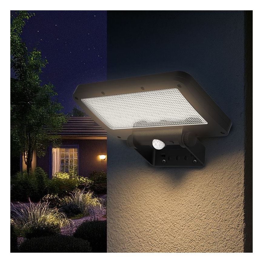 LED ηλιακός προβολέας με αισθητήρα LED/5W/3,7V 1500 mAh IP54