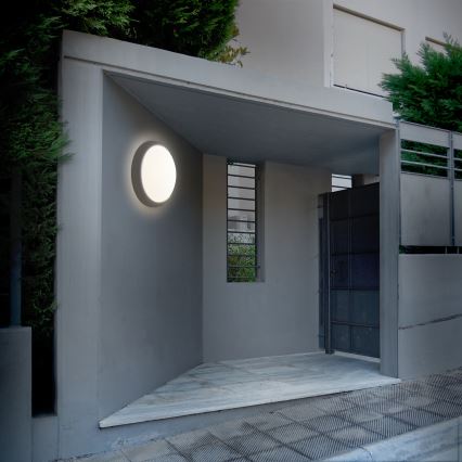 Επιτοίχιο φωτιστικό εξωτερικού χώρου LED LED/20W/230V 4000K IP54 γκρι στρογγυλό