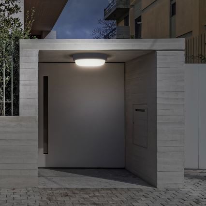 Επιτοίχιο φωτιστικό εξωτερικού χώρου LED LED/20W/230V 4000K IP54 γκρι στρογγυλό