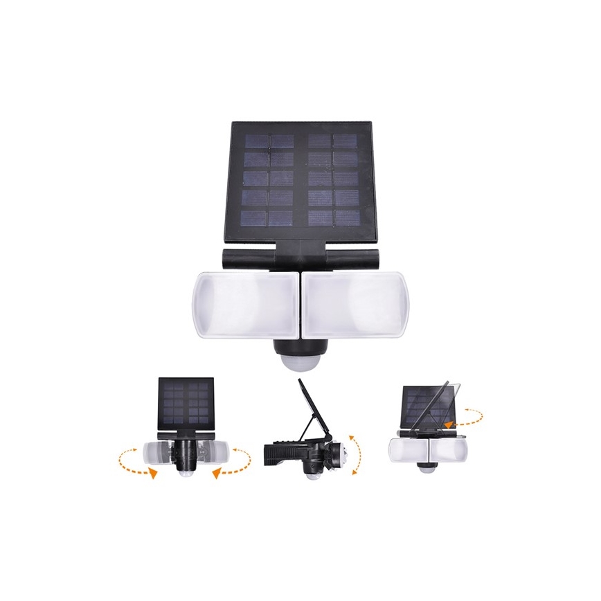 LED Ηλιακός προβολέας με αισθητήρα 2000mAh LED/8W/3,7V IP44