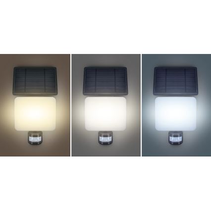 Ηλιακός προβολέας LED με αισθητήρα κίνησης LED/11W/3,7V 4400mAh 3000K/4000K/6500K IP54