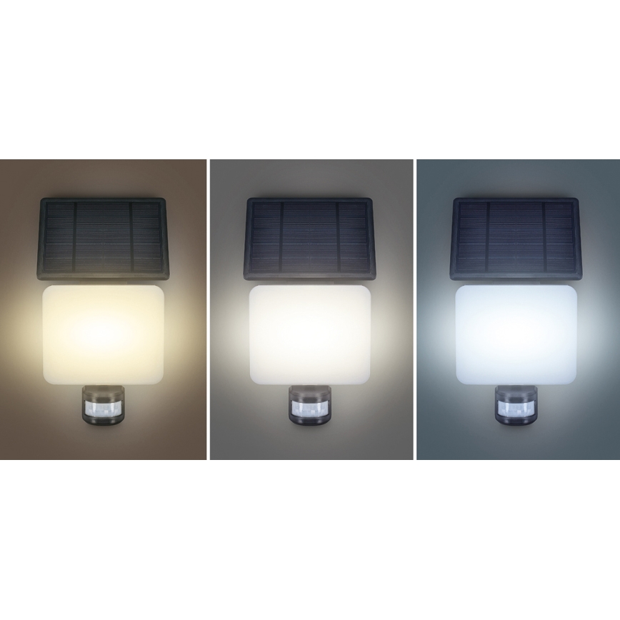 Ηλιακός προβολέας LED με αισθητήρα κίνησης LED/11W/3,7V 4400mAh 3000K/4000K/6500K IP54