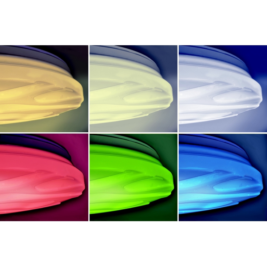 LED RGB Dimmable φωτιστικό οροφής WAVE LED/30W/230V Wi-Fi Tuya + τηλεχειριστήριο
