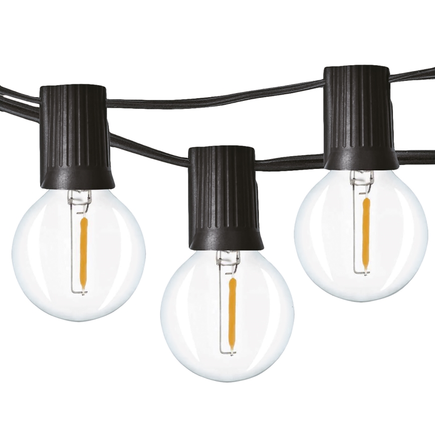 LED Εξωτερική διακοσμητική γιρλάντα GIRLANDA 25xE12 20m IP44 θερμό λευκό